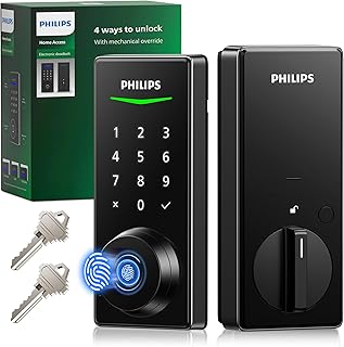 Sponsored Ad - Fingerprint Keyless Entry Door Lock, Electronic Door Lock with Touchscreen, Long-Lasting Battery, Auto Locking, One-Time Code, Keypad Deadbolt, One-Touch Locking, Matte Black