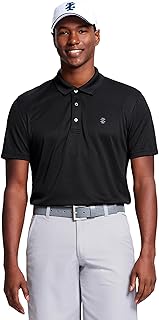 Men's Performance Golf Grid Short Sleeve Stretch Polo Shirt-Legacy