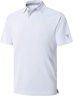 Mens Golf Shirt Short and Long Sleeve Moisture Wicking Dry Fit Performance Solid Casual Pique Golf Polo Shirts for Men