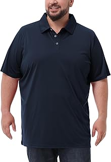 Men's Big and Tall Polo Shirts UPF 50+ Casual Work Quick Dry Short Sleeve Collared Golf Shirt（XL-8XL）