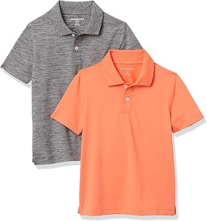Boys and Toddlers' Short-Sleeve Active Performance Polo Shirts, Pack of 2