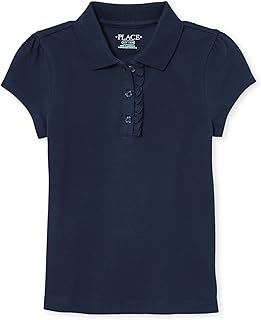 Girls' Short Sleeve Ruffle Pique Polo