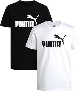 Boys T-Shirt - 2 Pack Casual Crewneck Short Sleeve Running and Gym Graphic Tee Shirts for Boys with Logo Print (S-XL)