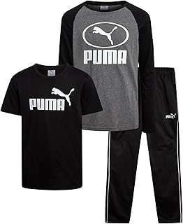 Boys Sweatpants Set - 3 Piece Fleece Pullover Long Sleeve Shirts Boys TShirt and Jogger Pants Kids Activewear Set (8-16)