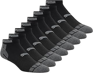 Mens 8 Pack Athletic Cushioned Quarter Crew Socks