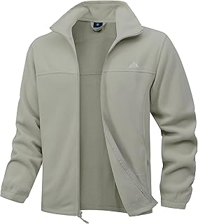 Sponsored Ad - Men's Soft Polar Fleece Jacket with Pockets Lightweight Outdoor Recreation Full Zip Coat