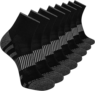 Sponsored Ad - Men's 8-Pack Work Collection High Quarter Crew Socks, Extra Cushion & Mesh Ventilation, Black, 10-13