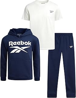 Boys Sweatsuit Set - 3 Piece Athletic Pullover Hoodies Sweatshirt Jogger Sweatpants & T-Shirt for Boys (8-14)