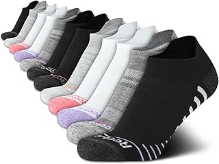 Womens Low Cut Socks - 12 Pack Moisture Wicking Breathable Athletic Ankle Socks for Women with Heel Tab (Sizes 4-10)