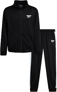 Boys Tracksuit Set - 2 Piece Athletic Tricot Fleece Lined Zip Up Jacket and Boys Sweatpants for Toddlers & Big Boys