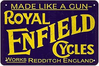 Royal Enfield Retro Metal Tin Sign Royal Poster Home, Garage, Man cave, Plate, Cafe, Pub, Motel Art Wall Decor 8x12 Inches