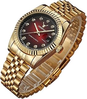 Sponsored Ad - Mens Fashion Luxury Stainless Steel Calendar Rhinestone Waterproof Sports Women Unisex Quartz Watch