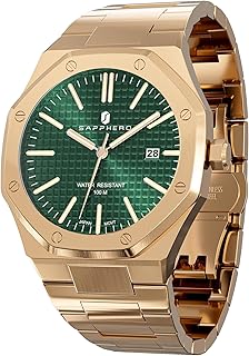 Sponsored Ad - Watches Men Octagonal Stainless Steel Waterproof Analog Japanese Quartz Wrist Watch Date Classic Business Luxury Watches for Men Elegant Gifts