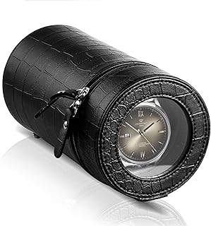 Single Watch Winder for Automatic Watches – Silent Motor, Battery and AC Adapter Powered, 2 Rotating Modes, Portable Watch Winders with Acrylic Window – Automatic Watch Winder Box for Men & Women