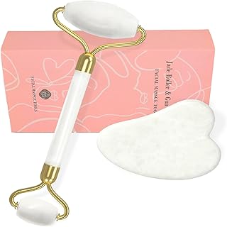 Gua Sha Facial Massage Tool & Jade Roller Set, Facial Massager for Face, Neck, Back, Arms, Legs, Eye,SPA Gifts for Women Gua Sha Facial Massager Reduce Puffiness and Improve Wrinkles