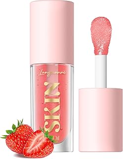 Moisturizing Lip Oil,No-Sticky Lip Gloss Lip Balm Lip Care,Fruit Flavoured Lip Oil For Dry Lip's Moisturizing Hydrating And Nourishing ((Strawberry))