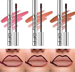3 Colors Long-Lasting Peel Off Lip Liner Set, Waterproof & Smudge-Proof Matte Lip Liners Gift Makeup For Girls (#1+2+3)