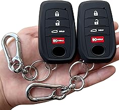 Key Fob Cover for Toyota 2025 Camry and 2025 2024 2023 Corolla Crown, 4-Button, Silicone, 2-Pack, Black